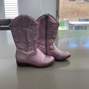Steve Madden Toddler Girl Cowboy Boots Metallic Pink Size 8